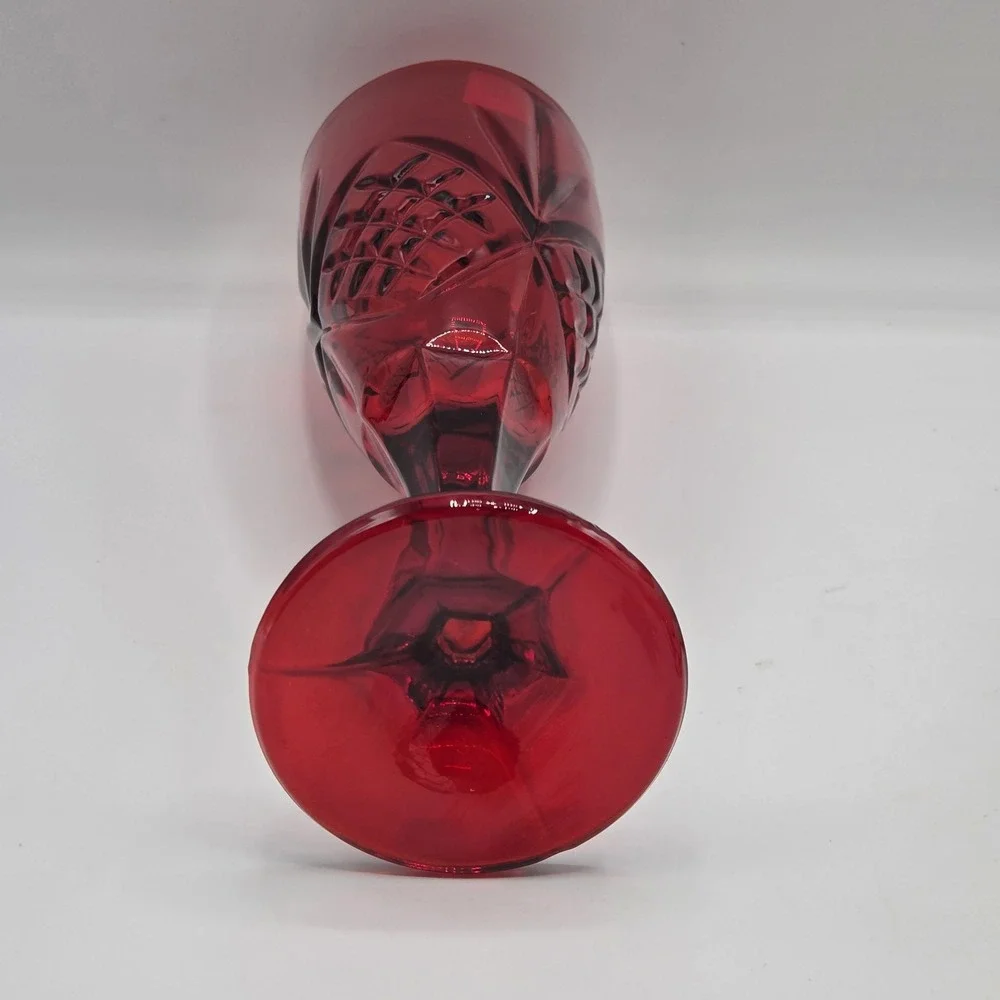 Dublin Set of 2 Ruby Red Crystal Flute 6oz For Champagne Prosecco Sparkling Wine
